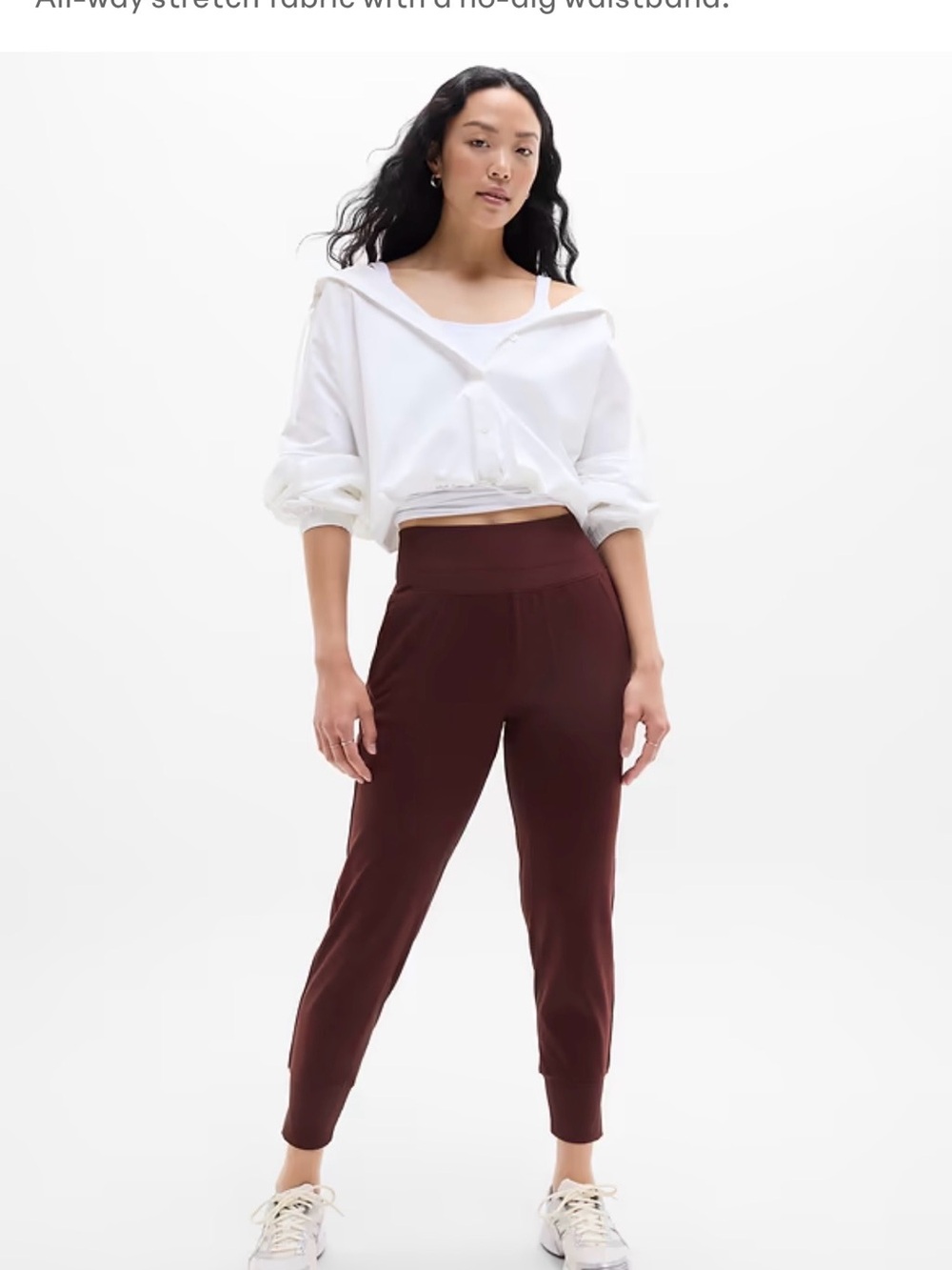 Athleta Venice Velvet Stripe Jogger Decadent Chocolate Maroon Red Size MT Medium